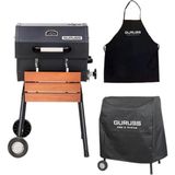 Mey İthalat Rehome Guruss CG050 Kömürlü Barbekü Mangal | 50 cm Lik Mangal | Odun Veya Kömür Mangalı | Tekerlekli Izgara Barbekü