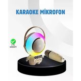 Mey İthalat® Renkli Işıklı Astronot Mini Bluetooth Speaker Ve Karaoke Mikrofon