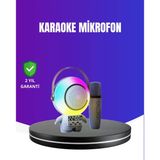 Mey İthalat® Rgb Işıklı Astronot Bluetooth Hoparlör Karaoke Mikrofonlu