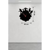 Mey İthalat® Rock Band Ve Müzik Temalı Ahşap Duvar Saati - 40X40 Cm Lazer Kesim