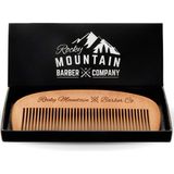 Mey İthalat Rocky Mountain Barber Company Saç Tarağı - Ahşap Anti-Statik ve Takılmayan El Yapımı Fırça, Sakal, Baş Saçı, Bıyık, Hediye Kutusunda Tasarımlı