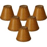 Mey İthalat Royal Designs, Inc. Yuvarlak Suni 2 Tonlu Deri Avize Temel Gölge CS-970-6-6, Koyu Kahverengi, 3 x 6 x 5, 6'lı Paket