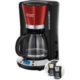 Mey İthalat Russell Hobbs Colours+ Dijital Kahve Makinesi, Kırmızı, Programlanabilir Zamanlayıcı, 1,25 L Cam Sürahi, 10 Fincana Kadar, Sıcak Tutma Plakası, Otomatik Kapanma, 1100 W, Filtre Kahve Makinesi 24031-56