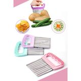 Mey İthalat Safestore 2'li Cips Patates Doğrayıcı Şekilli Kesici Çelik Patates Meyve ve Sebze Doğrama Bıçağı