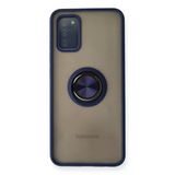 Mey İthalat® Samsung Galaxy A02s Kılıf Montreal Yüzüklü Silikon Kapak - Lacivert