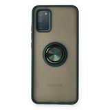 Mey İthalat® Samsung Galaxy A02s Kılıf Montreal Yüzüklü Silikon Kapak - Yeşil
