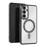 Mey İthalat® Samsung Galaxy A25 5G Joke Simli Magneticsafe Kılıf - Siyah