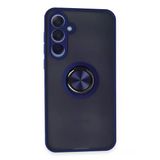 Mey İthalat® Samsung Galaxy A25 5G Kılıf Montreal Yüzüklü Silikon Kapak - Lacivert