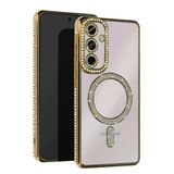 Mey İthalat® Samsung Galaxy A35 5G Joke Simli Magneticsafe Kılıf - Gold