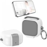 Mey İthalat Samsung Galaxy Buds4 ve Buds4 Pro Uyumlu Güvenlik Kilitli Telefon Standı Fonksiyonlu Premium Kulaklık Kılıfı (Beyaz)