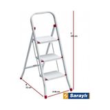 Mey Ithalat® Saraylı Pratik Metal Merdiven Beyaz 3 Basamaklı - Belirtilmemiş