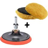 Mey İthalat Sarı Renk (3'lü Set) Orta Sert Koyun Kuzu Postu Pedi Ø 125 mm Pasta Cila Polisaj Cırt Taban + M14