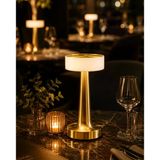 Mey İthalat® Şarjlı Gold Mantar Masa Lambası Dimmer Ayarlı Kablosuz Led Lamba