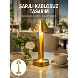 Mey İthalat® Şarjlı Masa Lambası 3 Işık Modu Kademesiz Karartma Metal Gövde Yeni Nesil