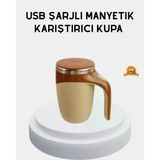 Mey İthalat® Şarjlı Otomatik Karıştırıcı Kupa Manyetik Mix Kupa Paslanmaz Çelik İç Astar