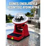 Mey İthalat® Şarjlı Rgb Projektör Lamba Güneş Enerjili Çok Fonksiyonlu Disco Işık Lambası