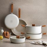 Mey İthalat Schafer Ceramoni Seramik Basık Tencere 26 Cm-Krem