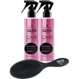 Mey İthalat Schwarzkopf Gliss Care Stylers Canlandırıcı Saç Bakım Spreyi, 2 Adet, Saç Fırçası Hediyeli Set SET.HNKL.1295