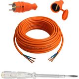 Mey İthalat Seyyar 10 Metre Uzatma Kablosu Ttr Cca Çok Telli 3x2.5 mm Elektrik Kablo Kontrol Kalem Dişi Erkek Fiş