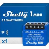 Mey İthalat Shelly 1 Mini Gen 3 | Wifi ve Bluetooth Smart Switch Röle 1 Kanal 8A | Ev Otomasyonu | Alexa ve Google Home ile Uyumlu | Ios Android Uygulaması | Hub Gerekmez | Kuru Kontaklar