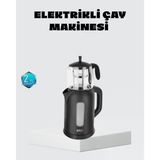 Mey İthalat® Sinbo Elektrikli Çay Makinesi 1.7 L Su Isıtıcı Ve Cam Demlikli Güvenli Kullanım