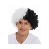 Mey İthalat Siyah Beyaz Kıvırcık Afro Bonus Peruk Taraftar Bonus Saç