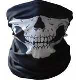 Mey İthalat® Siyah Renk Dikişsiz Çok Fonksiyonlu Çene Kafatası Yüz Maskesi Baf Buff Bandana Boyunluk Bileklik