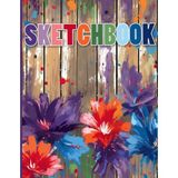 Mey İthalat Sketchbook: Floral Abstract Paint, Blank Sketch Book For Kids, Adults, Artist Notebook/journal For Drawing, Writing, Sketching Or Doodling, Blank Paper, 120 Blank Pages, 8.5X11 (Blank Drawing Book)