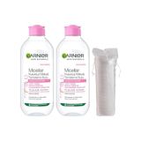 Mey İthalat Skin Naturals Micellar Kusursuz Makyaj Temizleme Suyu (400 Ml) X2 & Makyaj Pamuk Hediyeli