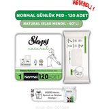 Mey İthalat Sleepy Natural Ultra Hassas Hijyenik Günlük Ped Normal 120 Adet, Natural 60'lı Islak Mendil ve Rosıe
