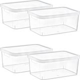 Mey İthalat Smartware 4'lü Set Stafi Çok Amaçlı Kapaklı Kutu Şeffaf 4,5 Lt - Şeffaf, Çok Amaçlı Kapaklı Kutu, Ev-Ofis-Depo Için, Kapaklı Saklama Kutusu