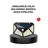 Mey İthalat® Solar Bahçe Lambası 100 Led Hareket Sensörlü Güneş Enerjili Aydınlatma