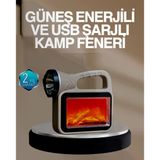 Mey İthalat® Solar Cob Alev Efektli Lamba – Güneş Enerjili, Suya Dayanıklı, Taşınabilir