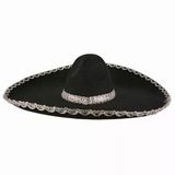 Mey İthalat® Sombrero Meksika Şapkası Mariachi Gümüş Şeritli Yetişkin Boy