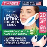 Mey İthalat Stylia Çift Çene Maskesi - V Hattı Çene Kayışı - Hyaluronik Asit ve Aloe Vera ile Kaldırma Kollajen Yüz Maskesi - Yüz Germe Bandı Jawline Şekillendirici - Kadınlar Için Kişisel Bakım Hediyeleri - Yüz