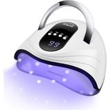 Mey İthalat Sunrich Uv Jel Tırnak Lambası, 120 W LED Tırnak Lambası, Hızlı Tırnak Kurutucu, Jel Cilası Için, 4 Zamanlayıcılı, Taşınabilir Saplı, Geniş Alanlı, Otomatik Sensör (Beyaz)