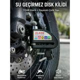 Mey Ithalat® Suya Dayanıklı 110DB Alarmlı Çelik Disk Kilidi Yeni Nesil - -