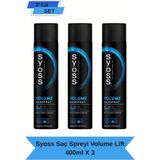 Mey İthalat Syoss Volume Lift Saç Spreyi, 400 Ml, 3'lü Set, Hacim Artırıcı