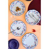 Mey İthalat Tabakevi Tabak Evi Porselen Tulip Fulya Pasta Takımı Rimli 21CM 4 Kişilik 4 Parça FLY4PTPRS1157