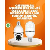 Mey İthalat® Tam Karanlıkta Görüntüleme Sağlayan 1080P Ampul Güvenlik Kamerası