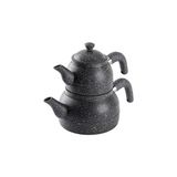 Mey İthalat Tantitoni Orta Boy Gri Granit Çaydanlık Takımı 980/1700ML (Elvin Home Concept)