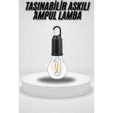 Mey Ithalat® Taşınabilir Askılı Ampul Kamp Lambası Askılı Type-C Şarjlı Bahçe Lambası - Renkli