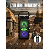 Mey Ithalat® Taşınabilir Kablosuz Bluetooth Hoparlör Uzun Pil Ömrü LED Işıklı Yeni Nesil - Renkli