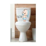 Mey İthalat Temizle Sifonu Çek Temalı Klozet Banyo Stickerı