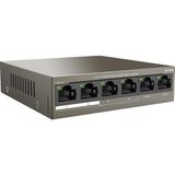 Mey İthalat Tenda 6 Port Fast Ethernet Poe Anahtarı, 4 Poe+ Bağlantı Noktası, Uplink ve Nvr Bağlantı Noktası (Qos, Tak ve Çalıştır, IEEE-802.3AF/AT, Fansız, 250 M Menzil, Metal Gövde) (TEF1106P-4-63W)
