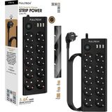 Mey İthalat Termal Akım Korumalı, 10'lu Priz Soketi, Isıya Dayanıklı Yapı, 10X Priz, 3x Usb, 1x Type-C Girişi, Çocuk Korumalı Çoğaltıcı, 2 Metre Uzatma Kablosu (16A/3680W)