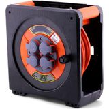 Mey İthalat Termal Sigortalı Seyyar Cca 3x2.5 mm 40 mt Makaralı Uzatma Kablosu Plastik Gövde 4 Prizli Monofaz