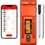 Mey İthalat Thermopro TP962 Twin Tempspike Tam Kablosuz Çift Problu Akıllı Et Termometresi, 150M Menzilli Bluetooth Barbekü ve Fırın Isı Ölçer