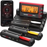Mey İthalat Thermopro TP980 Tempspike Pro Wi-Fi ve Mobil Uygulama Destekli, Sınırsız Menzilli 4 Problu Dokunmatik Akıllı Barbekü Istasyonu