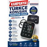 Mey İthalat® Türkçe Konuşan Şarjlı Dijital Tansiyon Aleti | Büyük Lcd Ekran, Otomatik Kol Tipi, Hafızalı